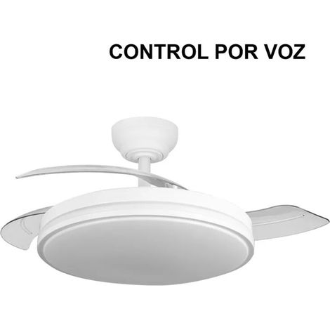 Ventilateur de plafond DC Parlatore 60 W blanc, 3 pales, commande vocale, 107 d, 6980 lm, télécommande 3 couleurs, réglage de l'