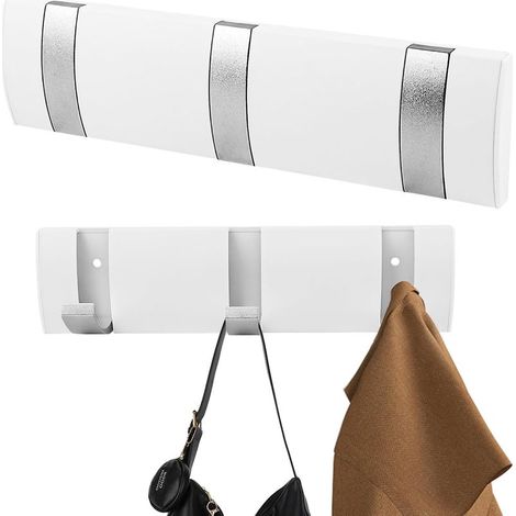 Patère Murale de 3 Crochets Rétractables, Porte Manteau Mural, Patères Pour Suspendre Manteaux écharpes, Patere Porte Manteau Pliable, Patere Murale Moderne pour Vestes,Manteaux,écharpes,Sacs à Main (1/5)