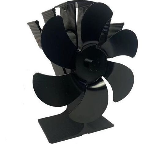 Automatischer Kaminofenventilator, 6 Flügel, schwarz, hoher Luftdurchsatz, ideal für den Winter