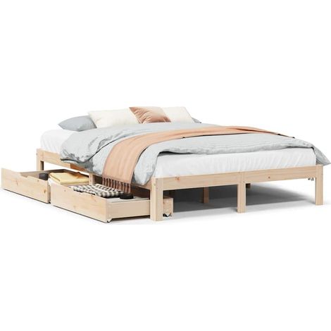 Maison Exclusive - Estructura cama con cajones madera de pino mac