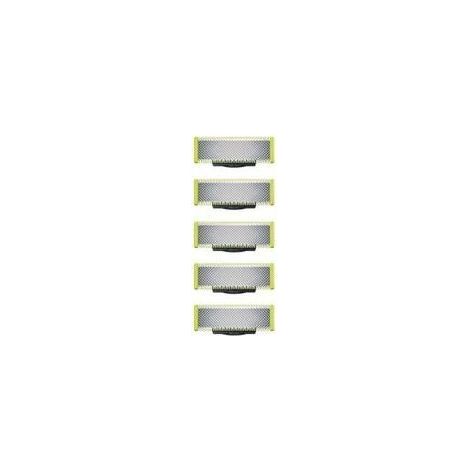 Applicable à OneBlade - Lames de rechange, pour rasoir/tondeuse électrique OneBlade, acier inoxydable robuste, taille, stylisation et rasage, lot de 5-Karteo (1/5)