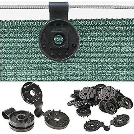 Autoclips, Spezialclip mit Öse, Sichtschutzbefestigung für Zaungewebe, Schattierungsnetz, winddichtes Gewebe, Outdoor-Netzbefestigungen mit Haken, Nähclip (50) (1/5)