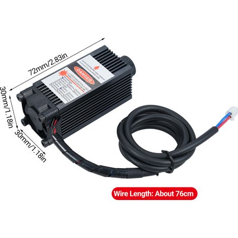 Ortviai Module de gravure laser 405 nm, 500 mW, focalisation réglable, pour bois, papier, cuir – tête laser 12 V