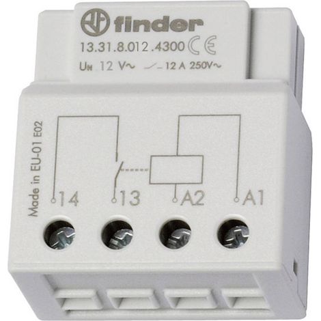 Relè di commutazione Incasso Finder 13.31.8.012.4300 1 NA 12 V/AC 12 A 1 pz. (1/4)