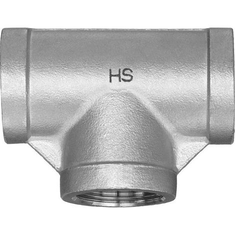 Raccord en T en acier inoxydable Hermann Schmidt 3/4&quot 90° filetage intérieur/filetage intérieur