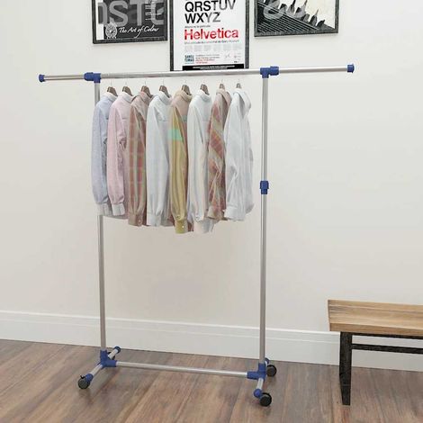 vidaXL Porte-vêtements réglable Acier inoxydable 165x44x150 cm Argenté (1/5)