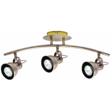 Plafonnier spot loft patine or 3xGU10 Bolzano Light