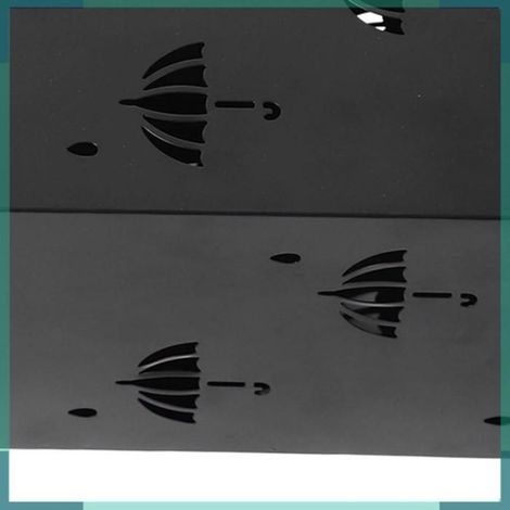 Support de parapluie en métal Porte-parapluies En Métal Bac De Rangement Creux Pour Parapluies luminaire statuette Noir (1/5)