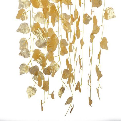 Set mit 12 künstlichen goldenen Lotusblumen, künstliche Hängegirlanden für die Gartendekoration im Freien, Hochzeitsfeier (210908XU02-2) (1/5)