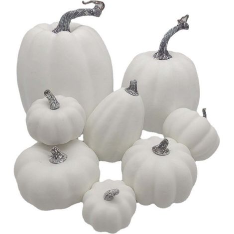 Citrouille Artificielle - En Mousse - Pour Décoration Automne Halloween Action De Grâce Mariage - 8 Pièces (1/4)