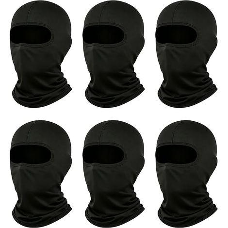 Sollbry 6 pièces Cagoule de Ski pour Homme et Femme  Protection UV,Coupe pour Moto,Snowboard,pour Cyclisme,Sports de Plein Air（noir） (1/5)