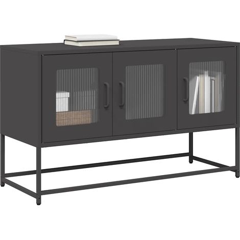 TV-Schrank Schwarz 100,5x39x60,5 cm Kaltgewalzter Stahl