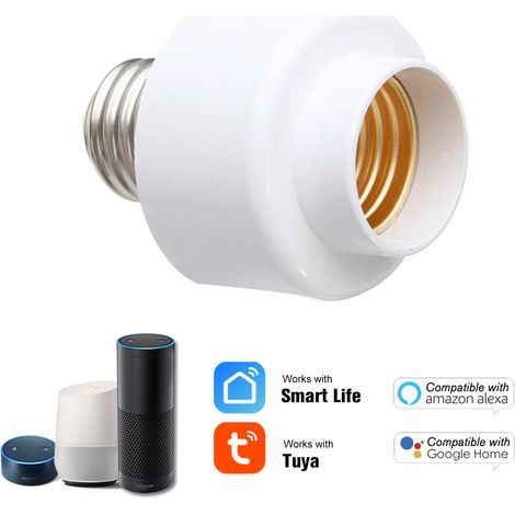 Pour Tuya WiFi porte-ampoule intelligente E27 lampe sans fil minuterie réelle maison Compatible avec (1/5)