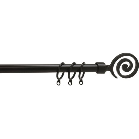 Scorritenda estensibile in acciaio Etnic BRIXO - Da 71 a 122 cm. Black