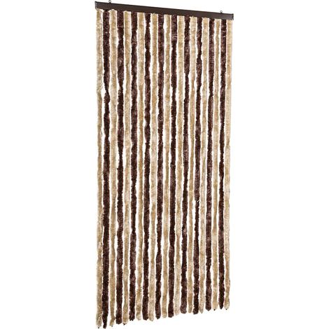 vidaXL Cortina mosquitera beige y marrón claro chenilla 90x200 cm (1/2)