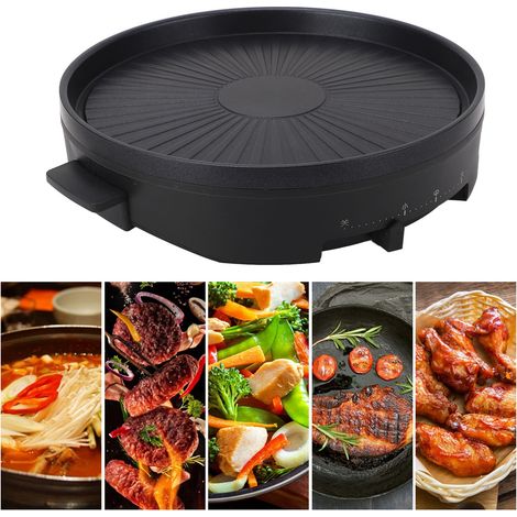 Griglia elettrica Rosvola, posizione barbecue, 1200W, 220V, cottura sana, vassoio raccogligocce, termostato regolabile (1/5)
