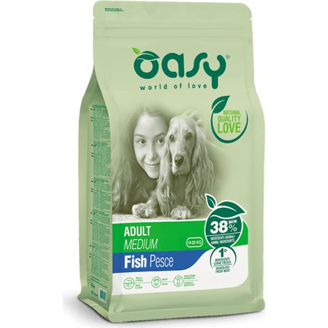 Oasy Dog Lifestage Adult Medium Pesce - Sacco 3 Kg - (1/2)