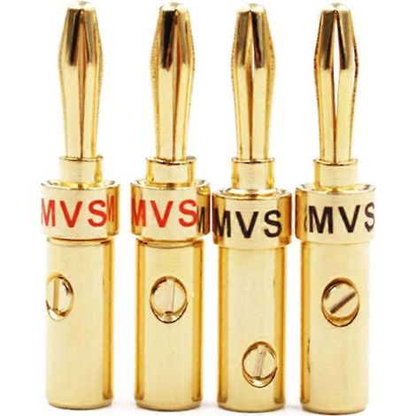 Adaptateurs de connecteurs banane Hifi Audio 4 mm pour câbles d'enceintes (lot de 4). (1/4)