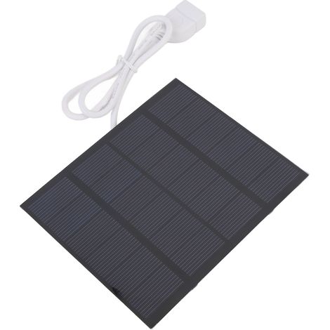Panneau de charge solaire 1,5 W 6 V avec interface USB, chargeur solaire portable multifonctionnel à haut rendement (1/5)