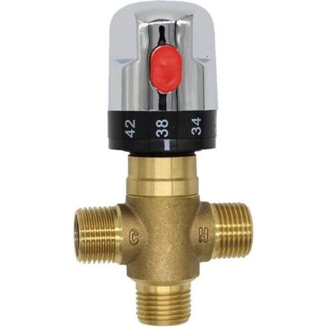 Mitigeur thermostatique solaire pour robinet de douche en laiton et cuivre (1/4)