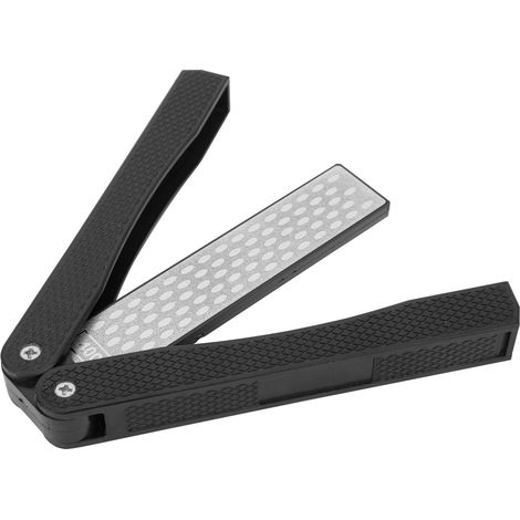 Affûteur pliable en forme d'éventail à double tranchant pour lames de couteau, outil d'affûtage et de meulage pour la cuisine (noir) (1/5)