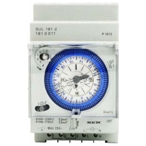 Minuterie analogique avec moteur synchrone et programme journalier, minuterie, 12VAC/DC (1/4)