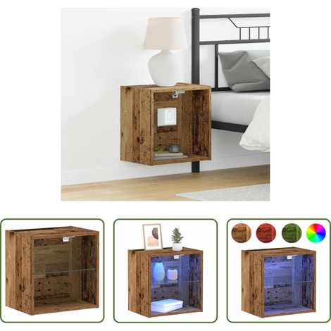 LED-Licht - Schwimmendes Regal mit LED-Licht Braun 40 x 28,5 x 40 cm (1/5)