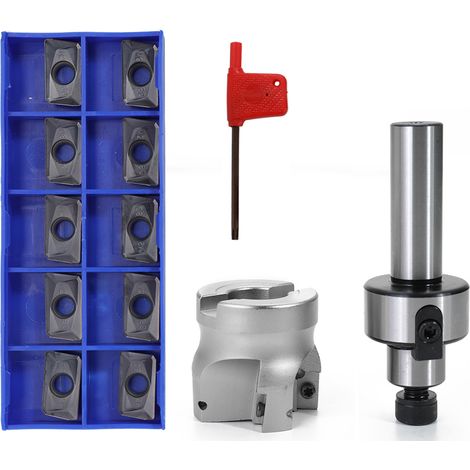 Tige d'extension à queue droite C3/4-FMB22, fraise à surfacer 400R-50-22 avec 10 plaquettes APMT1604 et clé d'outil (1/5)