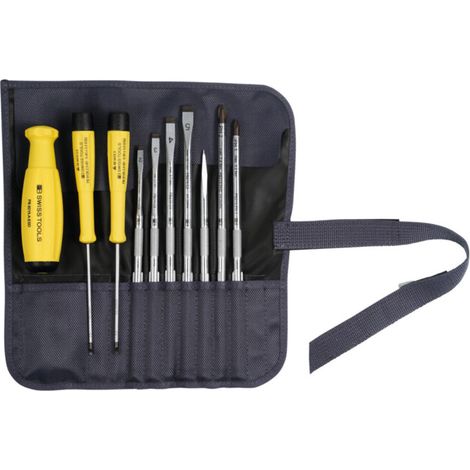 PB Swiss Tools Assortiment de tournevisà manche bimatière SwissGrip ESD, Nombre de pièces: 10