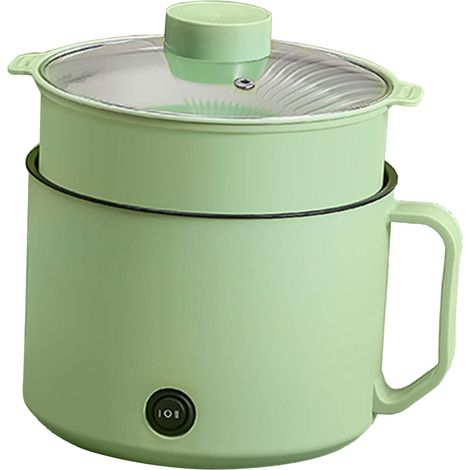 Mini-autocuiseur électrique multifonctionnel pour la cuisson rapide des nouilles, idéal pour les résidences étudiantes et un usage personnel (CN 220V, vert menthe) avec panier vapeur. (1/5)