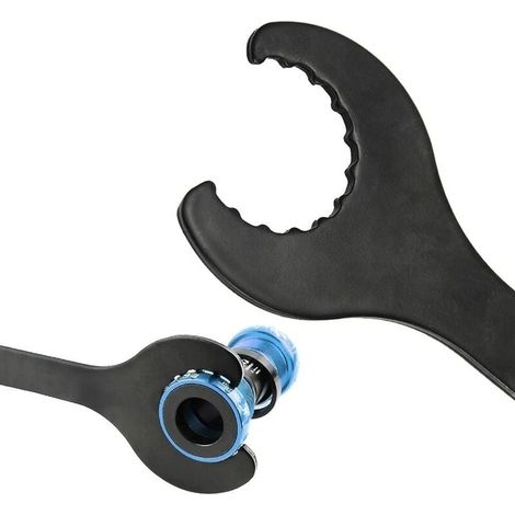 Fahrradkurbelschlüssel aus Karbonstahl, Tretlagerschlüssel für Shimano Hollowtech MTB-Reparaturset, 22 cm (schwarz) (1/4)