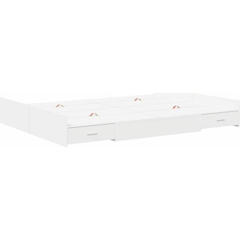 Lit double,Lit adulte,Cadre de lit avec rangement avec tête de lit Blanc 140 x 200 cm CFW9486278 (1/5)