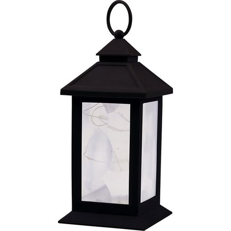 LED lantern, outdoor, decoration lantern, hanging or standing, H 20 cm, black (1/5)