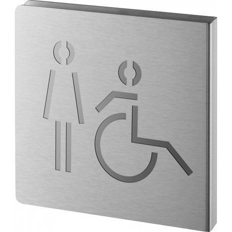 Targa segnaletica <>, acciaio inox spazzolato, 120 x 120 mm, sagomata – THIRARD