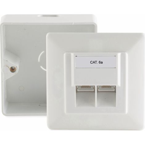 Prise de connexion S-IMPULS CAT.6a, double, AP/UP, blanc pur