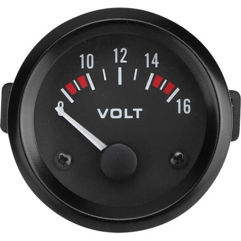 Voltmètre 12V Universel pour Voiture Jauge de Tension 52mm 8-16V (1/4)