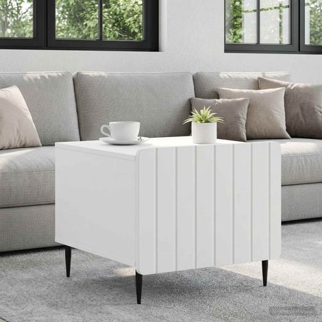 Table basse avec tiroir Blanc 49 x 50 x 42 cm Bois d'ingénierie vidaXL (1/5)