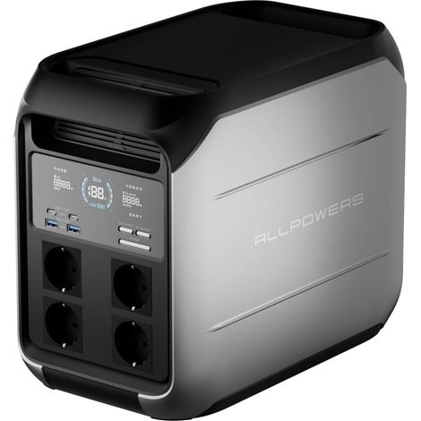 ALLPOWERS P1800 Estación de Energía Solar, 1024Wh Batería LiFePO4, 4 Salidas AC 1800W (3600W Pico), 0-100% en 54 Min, Generador Solar Portátil para Emergencias, Camping, Viajes, Jardín, Cortes (1/5)