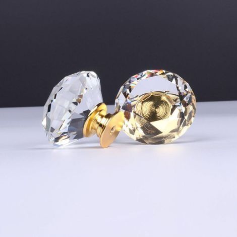 10 Stück 30 mm Klarglas-Schrankgriffe aus Kristallglas für Schranktüren und Kleiderschränke (transparent) (1/4)
