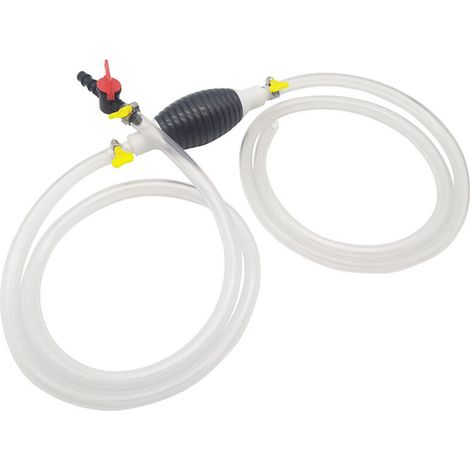 Pompe d'amorçage manuelle portable, pompe à carburant manuelle universelle, pompe de vidange du moteur, pompe à eau manuelle, transfert de fluide à siphon à haut débit, avec régulateur de débit (2 m) (1/3)