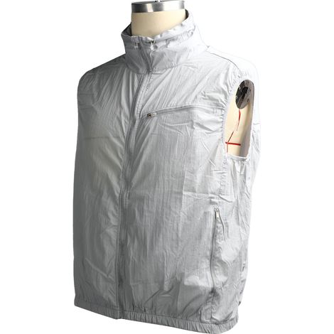 Vêtements de climatisation avec ventilateurs, gilet rafraîchissant d'été à capuche pour le travail en extérieur et la pêche, taille L (1/5)