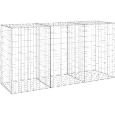 Maison Exclusive - Gabionenwand mit Abdeckung Verzinkter Stahl 20