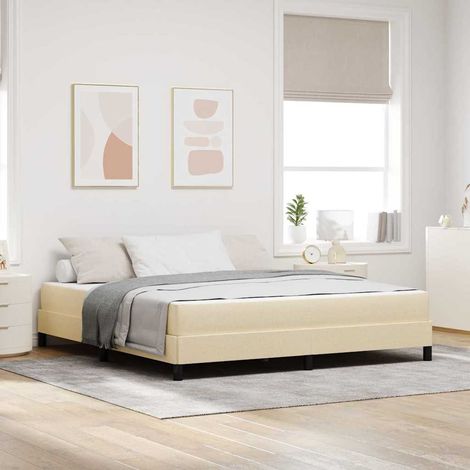Boxspringbett mit Matratze Creme 180 x 200 cm Stoff