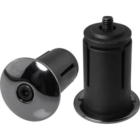 Tappi per manubrio da bicicletta - Protezioni per manopole - Accessori per bici - Alluminio leggero - 1 paio - Nero (1/5)
