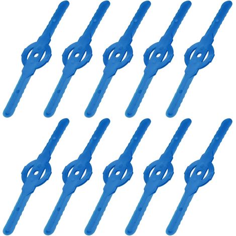 Ersatzmesser für Akku-Rasenmäher (24 Stück) - Kunststoff-Kantentrimmer - Gartengeräte (blau)