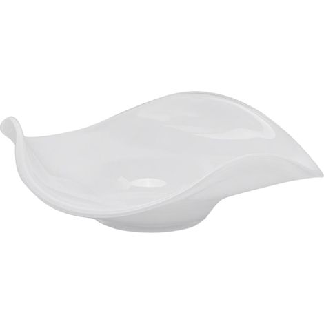 Piatto decorato "Onde" color bianco, ondulato per tavola natalizia Ø38cm
