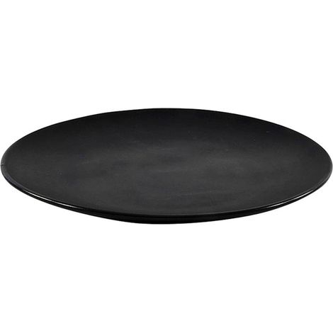 PLATO DE POSTRE, DESAYUNO, CENA, 20 cm, PLANO, CER脕MICA NEGRA (1/4)