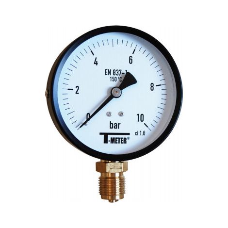Manomètre Acier à cadran sec RADIAL Mâle 1/2" (15/21) - Ø100 - 0 à 2,5 bar - Sferaco