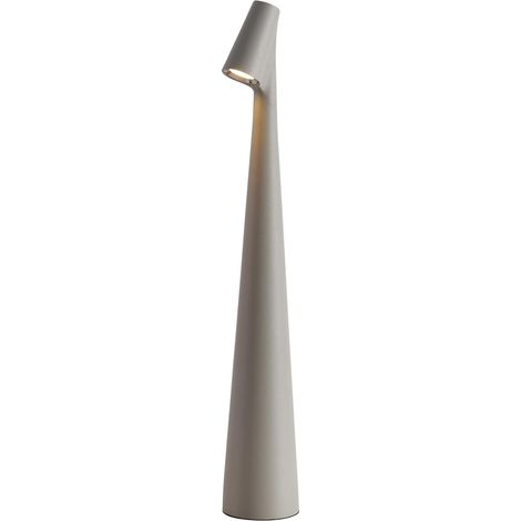 Lámpara de escritorio portátil con 3 niveles de brillo, recargable a batería, ideal para exteriores, restaurantes y mesitas de noche (gris). (1/5)