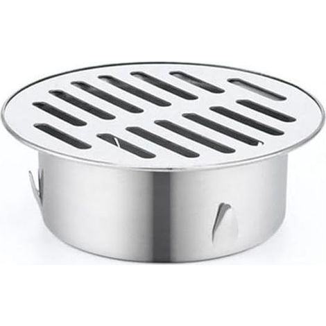 Runder Edelstahl-Bodenablauf, Tropfrost, Verstopfungsschutzfilter, Haushaltswerkzeug für Balkon, Hof, Bodenablauf für Dach, Terrasse, Garten (ø110 mm) (1/5)